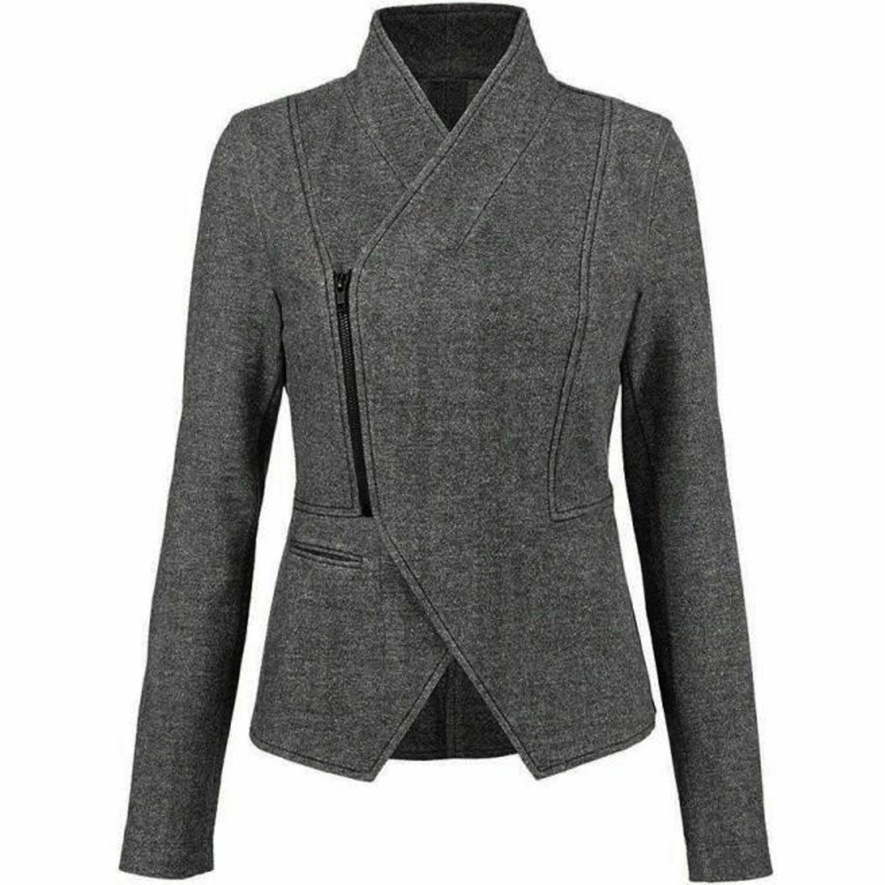 CAbi • S • Grey Zip Up Blazer Jacket 3556 Rebel Jacket